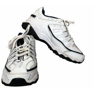 Skechers Sneakers Athletic Shoes 50127 Mens 8 Memory Fit White Navy Blue Reprint